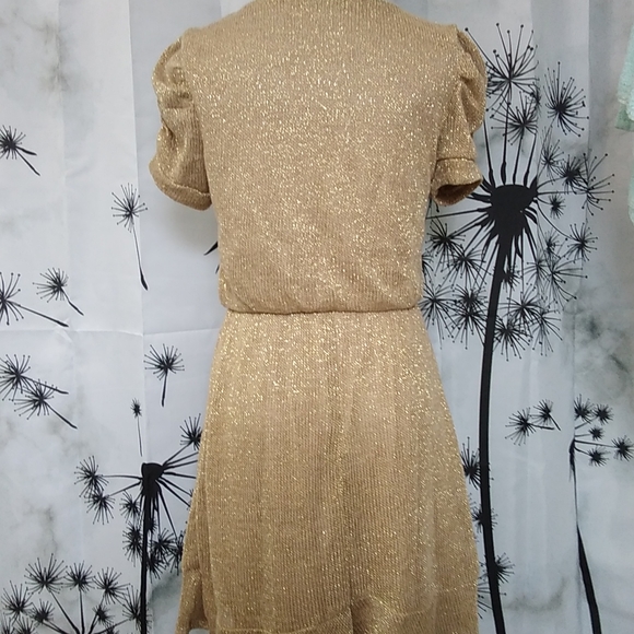 Gold Knit Sweater Dress - Picture 3 of 7